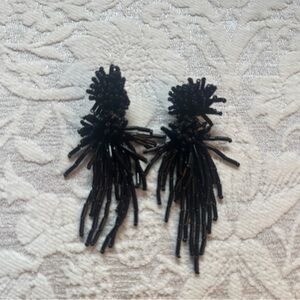 REBECCA MINKOFF BLACK BEADED DANGLING EARRINGS NWOT